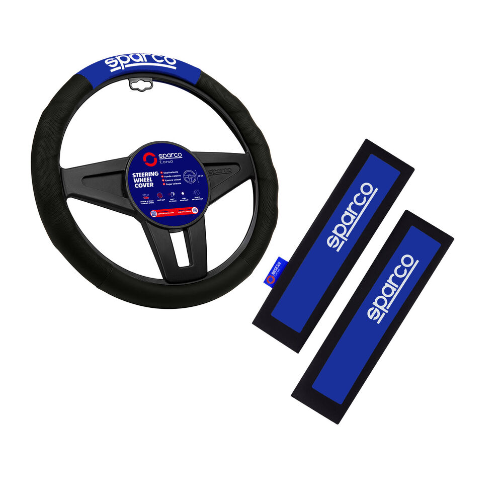 Cubre Volante + Cubre Cinturon Auto Sparco Universal Spc1111bl image number 1.0